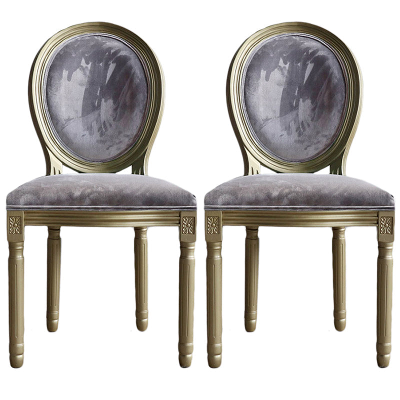 Traditional Velvet Dining Chair 38''H King Louis Back Side Chair with 4 Legs for Restaurant Grey 2 Piece Set Clearhalo ' kitchen&dining_furn' 'Dining Chairs' 'Dining Tables & Seating' 'dining_chair' 'furn' 'furn_dining_chair' 'Furniture' 'furniture_dining_chair' 'Kitchen & Dining Furniture' 'kitchen' 3539925