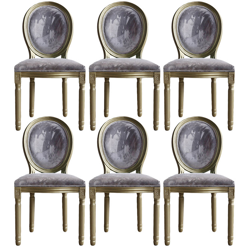Traditional Velvet Dining Chair 38''H King Louis Back Side Chair with 4 Legs for Restaurant Grey 6 Piece Set Clearhalo ' kitchen&dining_furn' 'Dining Chairs' 'Dining Tables & Seating' 'dining_chair' 'furn' 'furn_dining_chair' 'Furniture' 'furniture_dining_chair' 'Kitchen & Dining Furniture' 'kitchen' 3539929