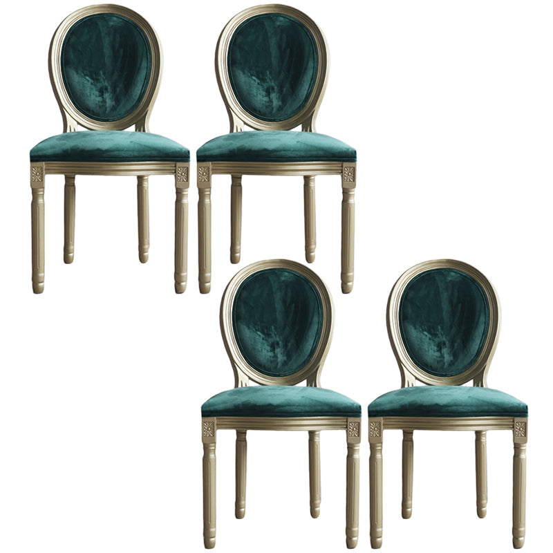 Traditional Velvet Dining Chair 38''H King Louis Back Side Chair with 4 Legs for Restaurant Blackish Green 4 Piece Set Clearhalo ' kitchen&dining_furn' 'Dining Chairs' 'Dining Tables & Seating' 'dining_chair' 'furn' 'furn_dining_chair' 'Furniture' 'furniture_dining_chair' 'Kitchen & Dining Furniture' 'kitchen' 3539933