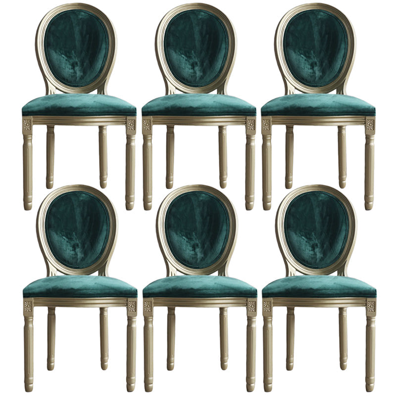Traditional Velvet Dining Chair 38''H King Louis Back Side Chair with 4 Legs for Restaurant Blackish Green 6 Piece Set Clearhalo ' kitchen&dining_furn' 'Dining Chairs' 'Dining Tables & Seating' 'dining_chair' 'furn' 'furn_dining_chair' 'Furniture' 'furniture_dining_chair' 'Kitchen & Dining Furniture' 'kitchen' 3539936