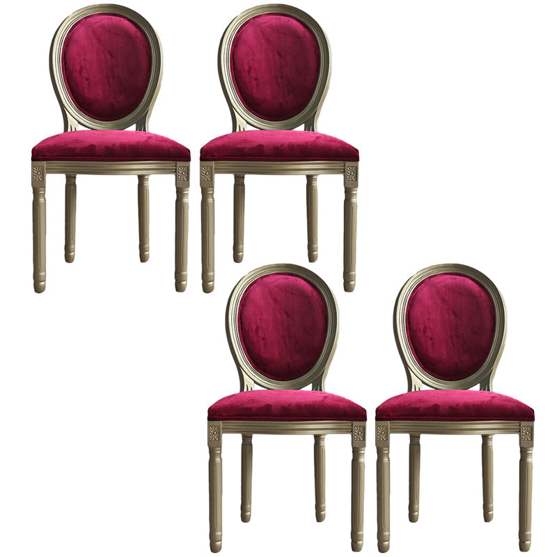Traditional Velvet Dining Chair 38''H King Louis Back Side Chair with 4 Legs for Restaurant Dark Red 4 Piece Set Clearhalo ' kitchen&dining_furn' 'Dining Chairs' 'Dining Tables & Seating' 'dining_chair' 'furn' 'furn_dining_chair' 'Furniture' 'furniture_dining_chair' 'Kitchen & Dining Furniture' 'kitchen' 3539946
