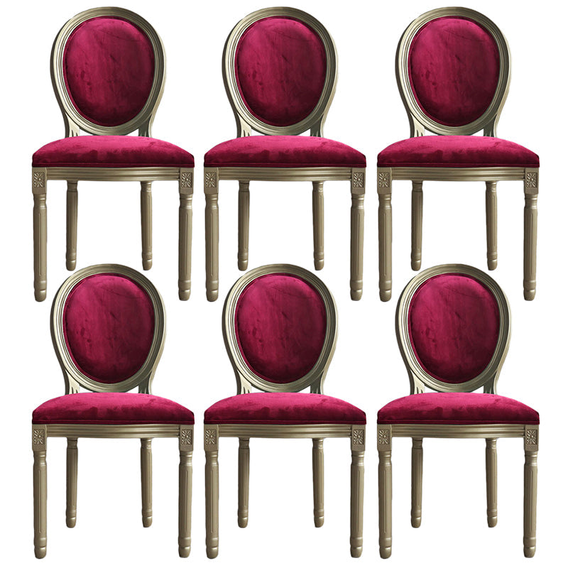Traditional Velvet Dining Chair 38''H King Louis Back Side Chair with 4 Legs for Restaurant Dark Red 6 Piece Set Clearhalo ' kitchen&dining_furn' 'Dining Chairs' 'Dining Tables & Seating' 'dining_chair' 'furn' 'furn_dining_chair' 'Furniture' 'furniture_dining_chair' 'Kitchen & Dining Furniture' 'kitchen' 3539948