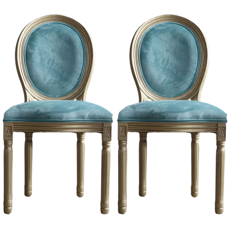 Traditional Velvet Dining Chair 38''H King Louis Back Side Chair with 4 Legs for Restaurant Blue 2 Piece Set Clearhalo ' kitchen&dining_furn' 'Dining Chairs' 'Dining Tables & Seating' 'dining_chair' 'furn' 'furn_dining_chair' 'Furniture' 'furniture_dining_chair' 'Kitchen & Dining Furniture' 'kitchen' 3539949