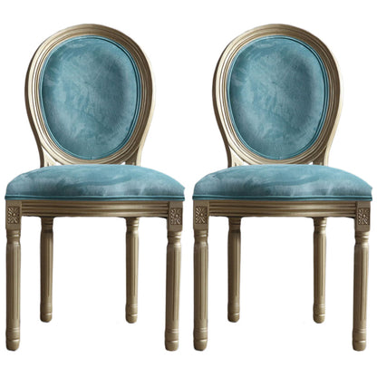 Traditional Velvet Dining Chair 38''H King Louis Back Side Chair with 4 Legs for Restaurant Blue 2 Piece Set Clearhalo ' kitchen&dining_furn' 'Dining Chairs' 'Dining Tables & Seating' 'dining_chair' 'furn' 'furn_dining_chair' 'Furniture' 'furniture_dining_chair' 'Kitchen & Dining Furniture' 'kitchen' 3539949