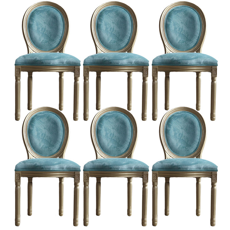 Traditional Velvet Dining Chair 38''H King Louis Back Side Chair with 4 Legs for Restaurant Blue 6 Piece Set Clearhalo ' kitchen&dining_furn' 'Dining Chairs' 'Dining Tables & Seating' 'dining_chair' 'furn' 'furn_dining_chair' 'Furniture' 'furniture_dining_chair' 'Kitchen & Dining Furniture' 'kitchen' 3539951