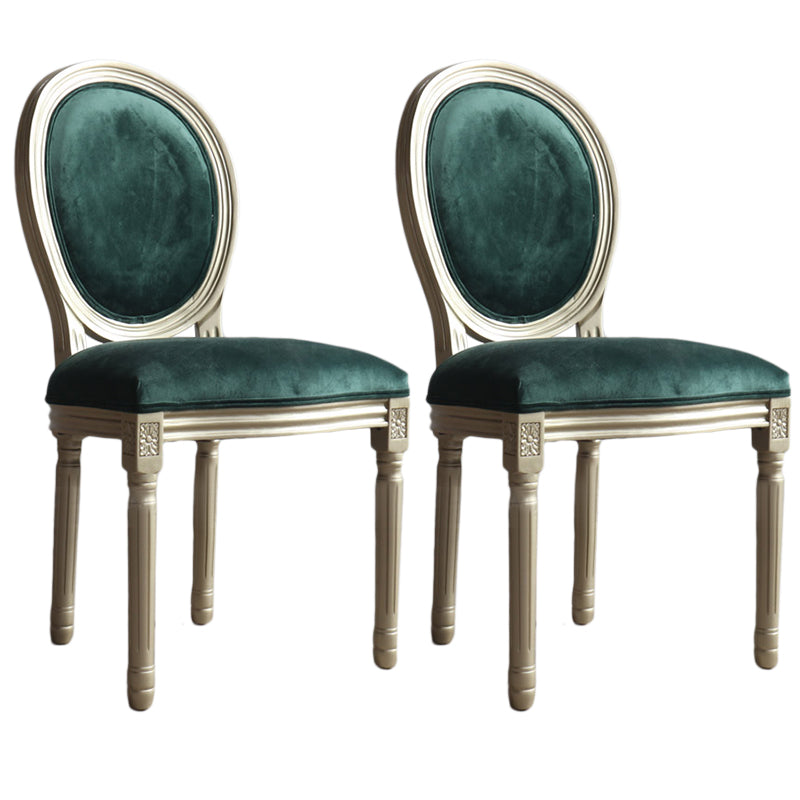 Traditional Velvet Dining Chair 38''H King Louis Back Side Chair with 4 Legs for Restaurant Dark Green 2 Piece Set Clearhalo ' kitchen&dining_furn' 'Dining Chairs' 'Dining Tables & Seating' 'dining_chair' 'furn' 'furn_dining_chair' 'Furniture' 'furniture_dining_chair' 'Kitchen & Dining Furniture' 'kitchen' 3539952