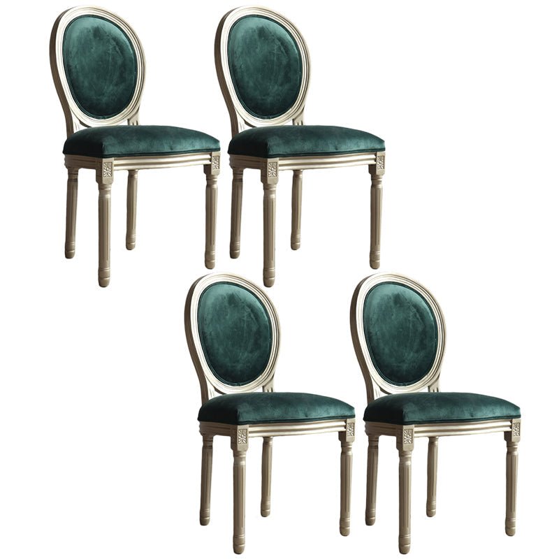 Traditional Velvet Dining Chair 38''H King Louis Back Side Chair with 4 Legs for Restaurant Dark Green 4 Piece Set Clearhalo ' kitchen&dining_furn' 'Dining Chairs' 'Dining Tables & Seating' 'dining_chair' 'furn' 'furn_dining_chair' 'Furniture' 'furniture_dining_chair' 'Kitchen & Dining Furniture' 'kitchen' 3539953