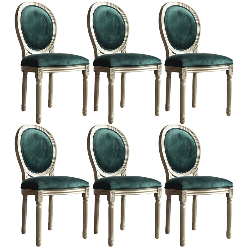 Traditional Velvet Dining Chair 38''H King Louis Back Side Chair with 4 Legs for Restaurant Dark Green 6 Piece Set Clearhalo ' kitchen&dining_furn' 'Dining Chairs' 'Dining Tables & Seating' 'dining_chair' 'furn' 'furn_dining_chair' 'Furniture' 'furniture_dining_chair' 'Kitchen & Dining Furniture' 'kitchen' 3539954