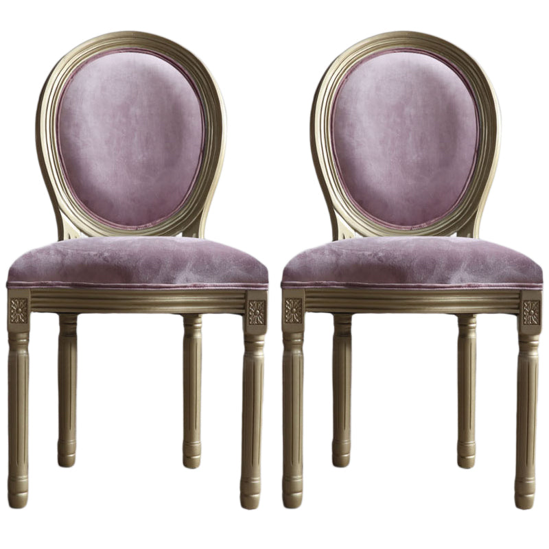 Traditional Velvet Dining Chair 38''H King Louis Back Side Chair with 4 Legs for Restaurant Purple Pink 2 Piece Set Clearhalo ' kitchen&dining_furn' 'Dining Chairs' 'Dining Tables & Seating' 'dining_chair' 'furn' 'furn_dining_chair' 'Furniture' 'furniture_dining_chair' 'Kitchen & Dining Furniture' 'kitchen' 3539958