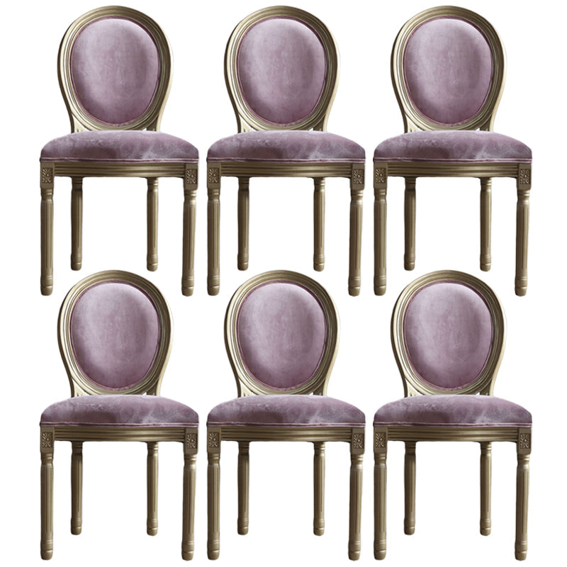 Traditional Velvet Dining Chair 38''H King Louis Back Side Chair with 4 Legs for Restaurant Purple Pink 6 Piece Set Clearhalo ' kitchen&dining_furn' 'Dining Chairs' 'Dining Tables & Seating' 'dining_chair' 'furn' 'furn_dining_chair' 'Furniture' 'furniture_dining_chair' 'Kitchen & Dining Furniture' 'kitchen' 3539960