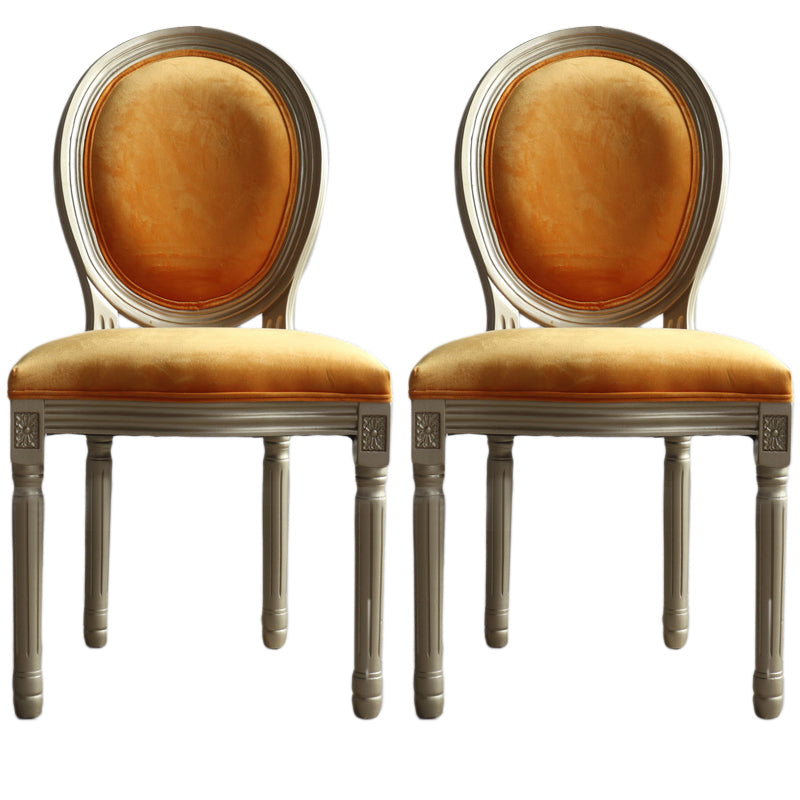 Traditional Velvet Dining Chair 38''H King Louis Back Side Chair with 4 Legs for Restaurant Orange 2 Piece Set Clearhalo ' kitchen&dining_furn' 'Dining Chairs' 'Dining Tables & Seating' 'dining_chair' 'furn' 'furn_dining_chair' 'Furniture' 'furniture_dining_chair' 'Kitchen & Dining Furniture' 'kitchen' 3539961