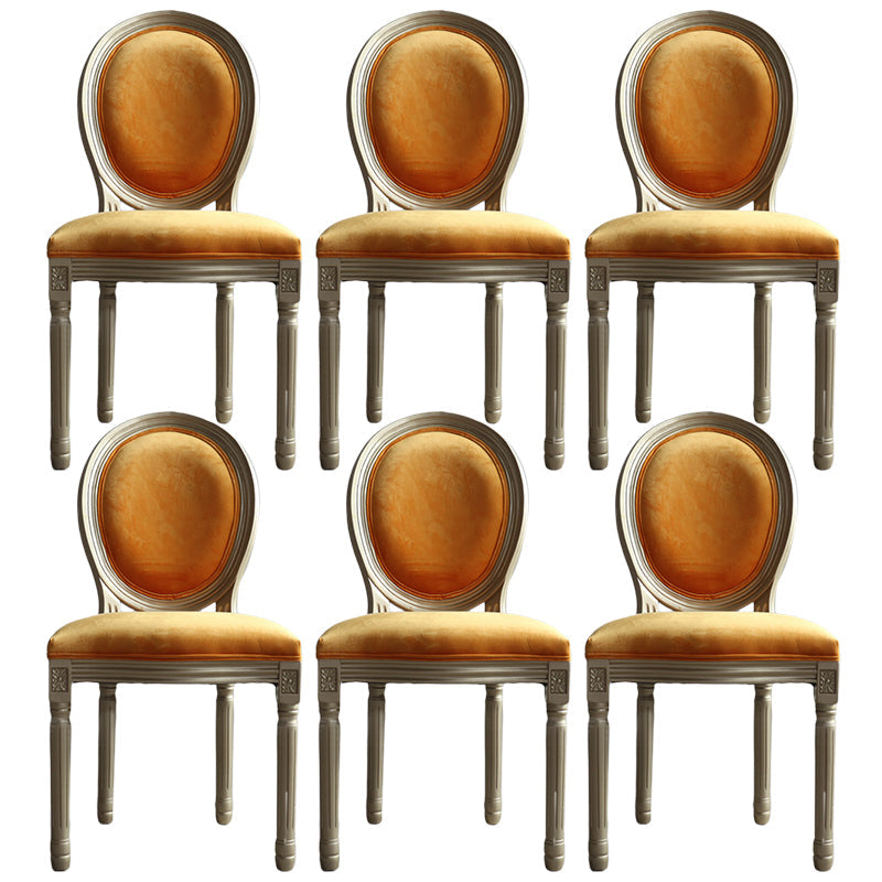 Traditional Velvet Dining Chair 38''H King Louis Back Side Chair with 4 Legs for Restaurant Orange 6 Piece Set Clearhalo ' kitchen&dining_furn' 'Dining Chairs' 'Dining Tables & Seating' 'dining_chair' 'furn' 'furn_dining_chair' 'Furniture' 'furniture_dining_chair' 'Kitchen & Dining Furniture' 'kitchen' 3539963