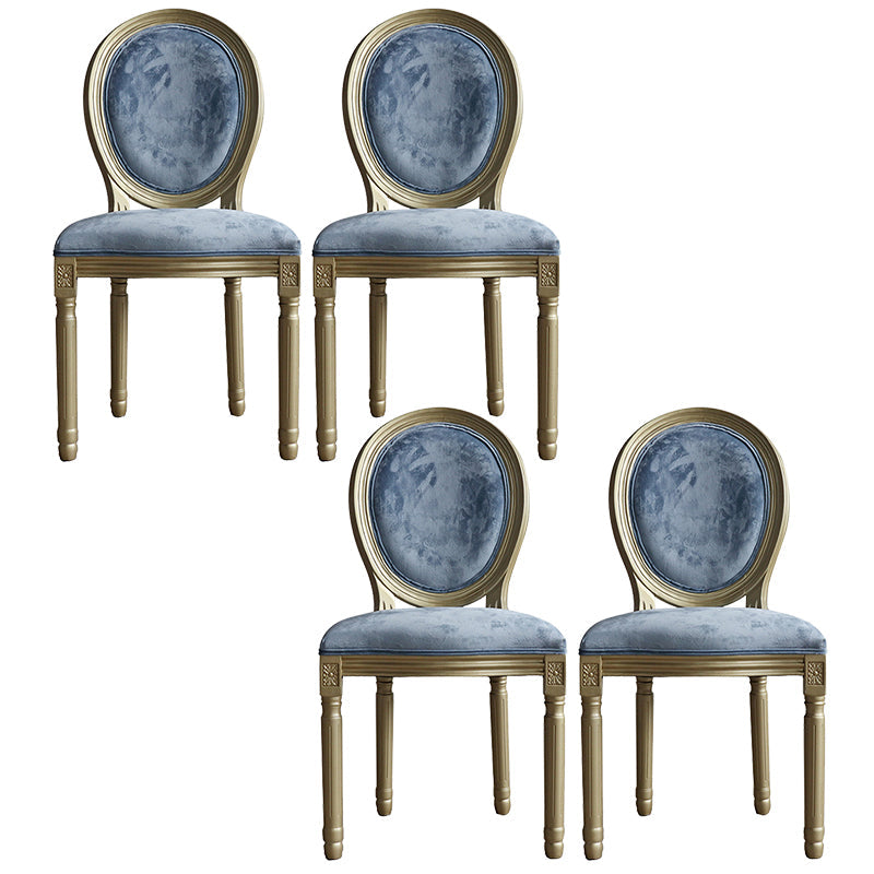 Traditional Velvet Dining Chair 38''H King Louis Back Side Chair with 4 Legs for Restaurant Gray Blue 4 Piece Set Clearhalo ' kitchen&dining_furn' 'Dining Chairs' 'Dining Tables & Seating' 'dining_chair' 'furn' 'furn_dining_chair' 'Furniture' 'furniture_dining_chair' 'Kitchen & Dining Furniture' 'kitchen' 3539965