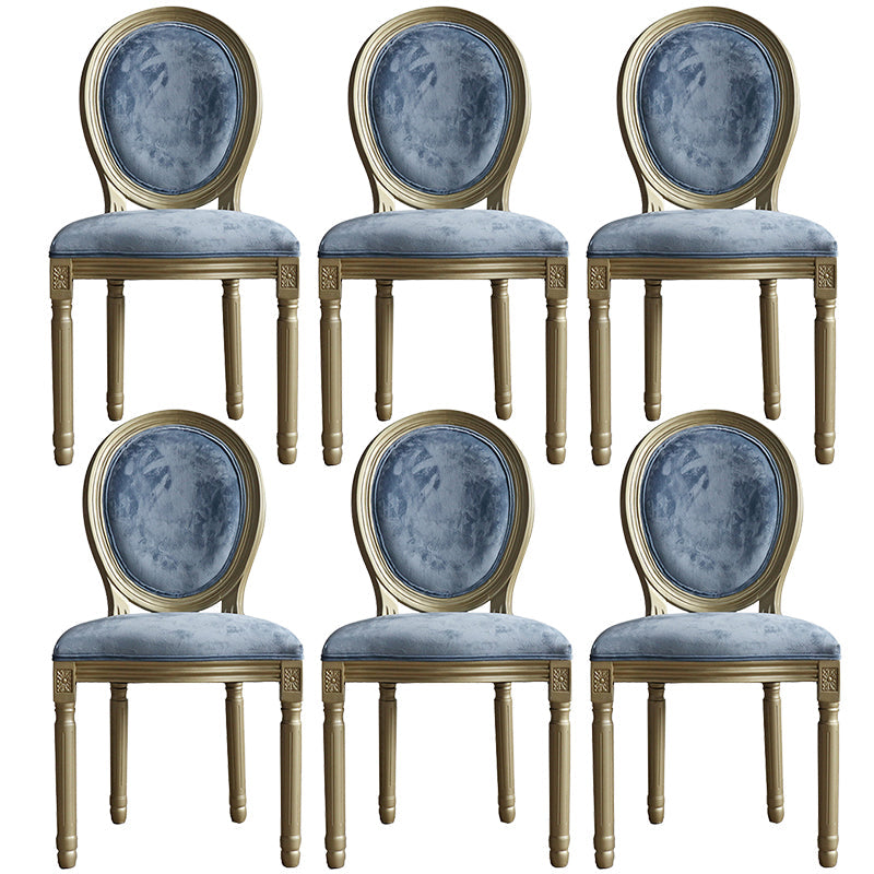 Traditional Velvet Dining Chair 38''H King Louis Back Side Chair with 4 Legs for Restaurant Gray Blue 6 Piece Set Clearhalo ' kitchen&dining_furn' 'Dining Chairs' 'Dining Tables & Seating' 'dining_chair' 'furn' 'furn_dining_chair' 'Furniture' 'furniture_dining_chair' 'Kitchen & Dining Furniture' 'kitchen' 3539966