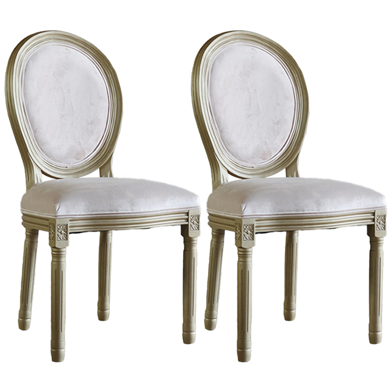 Traditional Velvet Dining Chair 38''H King Louis Back Side Chair with 4 Legs for Restaurant Off-White 2 Piece Set Clearhalo ' kitchen&dining_furn' 'Dining Chairs' 'Dining Tables & Seating' 'dining_chair' 'furn' 'furn_dining_chair' 'Furniture' 'furniture_dining_chair' 'Kitchen & Dining Furniture' 'kitchen' 3539970