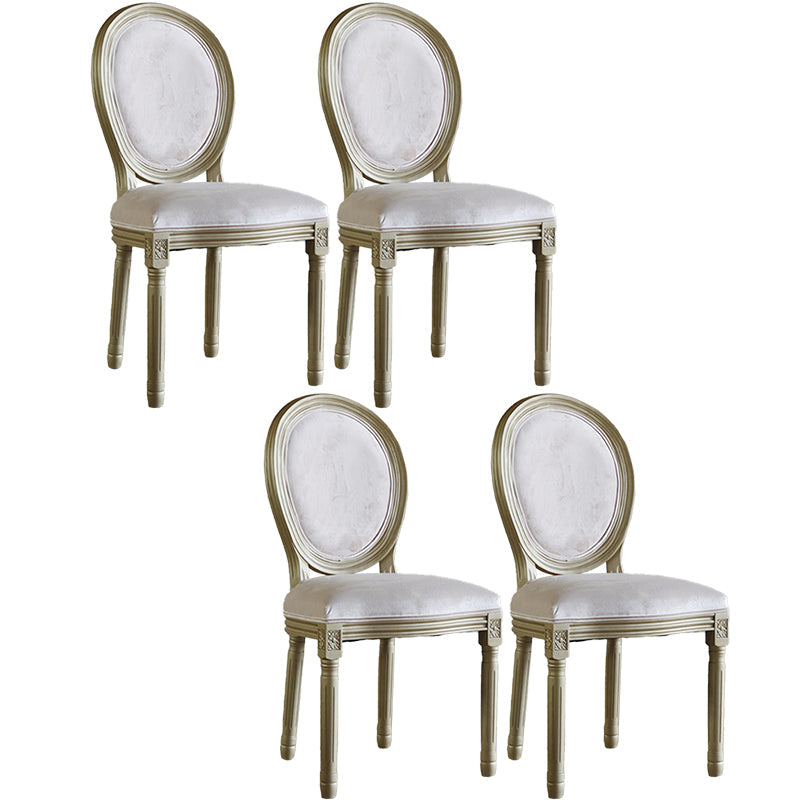 Traditional Velvet Dining Chair 38''H King Louis Back Side Chair with 4 Legs for Restaurant Off-White 4 Piece Set Clearhalo ' kitchen&dining_furn' 'Dining Chairs' 'Dining Tables & Seating' 'dining_chair' 'furn' 'furn_dining_chair' 'Furniture' 'furniture_dining_chair' 'Kitchen & Dining Furniture' 'kitchen' 3539971