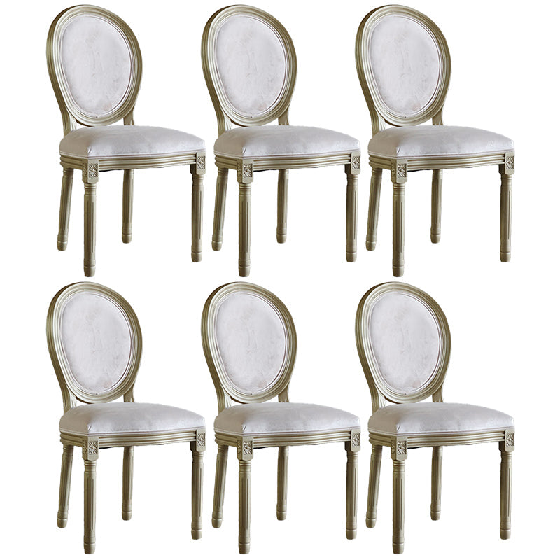 Traditional Velvet Dining Chair 38''H King Louis Back Side Chair with 4 Legs for Restaurant Off-White 6 Piece Set Clearhalo ' kitchen&dining_furn' 'Dining Chairs' 'Dining Tables & Seating' 'dining_chair' 'furn' 'furn_dining_chair' 'Furniture' 'furniture_dining_chair' 'Kitchen & Dining Furniture' 'kitchen' 3539972