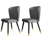 Contemporary Style Leather Chair Armless Parsons Chair with Wooden Legs for Dining Room Grey 2 Piece Set Clearhalo ' kitchen&dining_furn' 'Dining Chairs' 'Dining Tables & Seating' 'dining_chair' 'furn' 'furn_dining_chair' 'Furniture' 'furniture_dining_chair' 'Kitchen & Dining Furniture' 'kitchen' 3539981