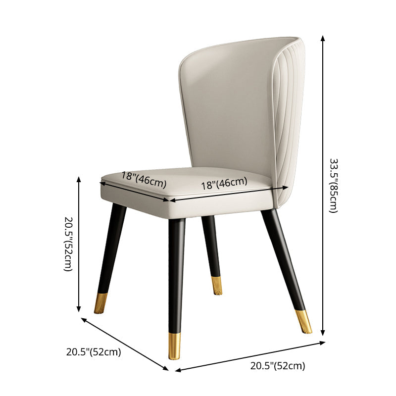 Contemporary Style Leather Chair Armless Parsons Chair with Wooden Legs for Dining Room Clearhalo ' kitchen&dining_furn' 'Dining Chairs' 'Dining Tables & Seating' 'dining_chair' 'furn' 'furn_dining_chair' 'Furniture' 'furniture_dining_chair' 'Kitchen & Dining Furniture' 'kitchen' 3539985