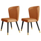 Contemporary Style Leather Chair Armless Parsons Chair with Wooden Legs for Dining Room Orange 2 Piece Set Clearhalo ' kitchen&dining_furn' 'Dining Chairs' 'Dining Tables & Seating' 'dining_chair' 'furn' 'furn_dining_chair' 'Furniture' 'furniture_dining_chair' 'Kitchen & Dining Furniture' 'kitchen' 3539993