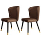 Contemporary Style Leather Chair Armless Parsons Chair with Wooden Legs for Dining Room Coffee 2 Piece Set Clearhalo ' kitchen&dining_furn' 'Dining Chairs' 'Dining Tables & Seating' 'dining_chair' 'furn' 'furn_dining_chair' 'Furniture' 'furniture_dining_chair' 'Kitchen & Dining Furniture' 'kitchen' 3539999