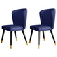 Contemporary Style Leather Chair Armless Parsons Chair with Wooden Legs for Dining Room Blue 2 Piece Set Clearhalo ' kitchen&dining_furn' 'Dining Chairs' 'Dining Tables & Seating' 'dining_chair' 'furn' 'furn_dining_chair' 'Furniture' 'furniture_dining_chair' 'Kitchen & Dining Furniture' 'kitchen' 3540002