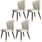 Contemporary Style Leather Chair Armless Parsons Chair with Wooden Legs for Dining Room Off-White 4 Piece Set Clearhalo ' kitchen&dining_furn' 'Dining Chairs' 'Dining Tables & Seating' 'dining_chair' 'furn' 'furn_dining_chair' 'Furniture' 'furniture_dining_chair' 'Kitchen & Dining Furniture' 'kitchen' 3540006