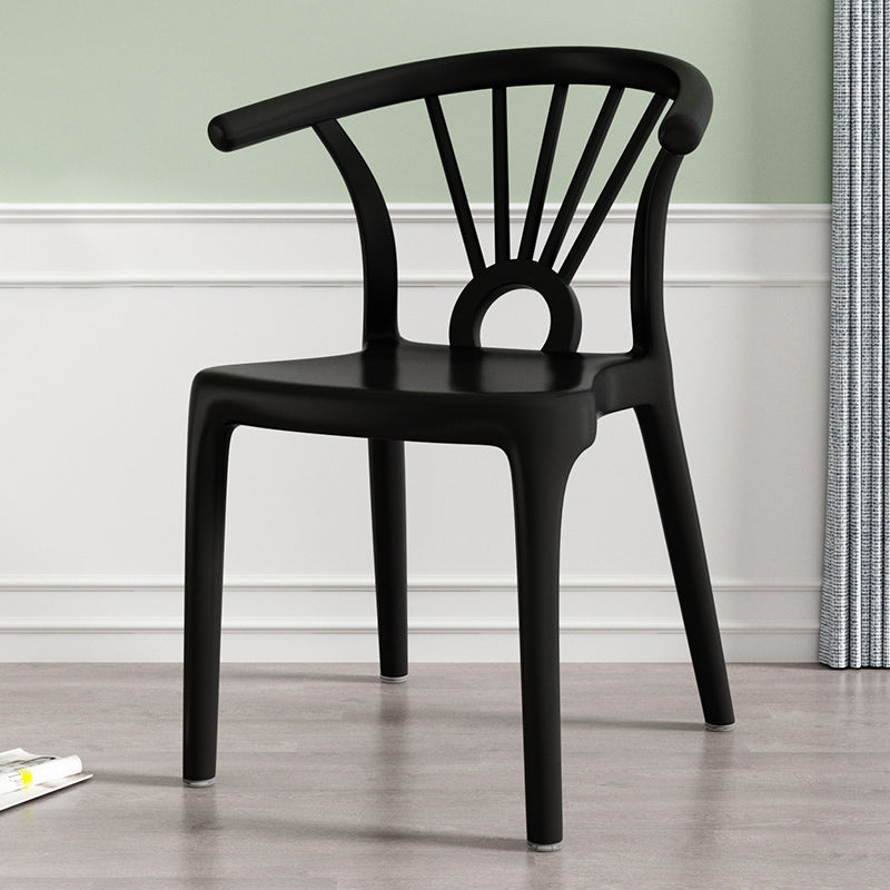 Modern Dining Windsor Back Chairs Plastic Dining Armless Chair for Kitchen Black 1 Piece Clearhalo ' kitchen&dining_furn' 'Dining Chairs' 'Dining Tables & Seating' 'dining_chair' 'furn' 'furn_dining_chair' 'Furniture' 'furniture_dining_chair' 'Kitchen & Dining Furniture' 'kitchen' 3540008