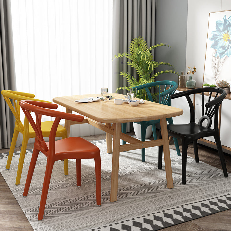 Modern Dining Windsor Back Chairs Plastic Dining Armless Chair for Kitchen Clearhalo ' kitchen&dining_furn' 'Dining Chairs' 'Dining Tables & Seating' 'dining_chair' 'furn' 'furn_dining_chair' 'Furniture' 'furniture_dining_chair' 'Kitchen & Dining Furniture' 'kitchen' 3540009