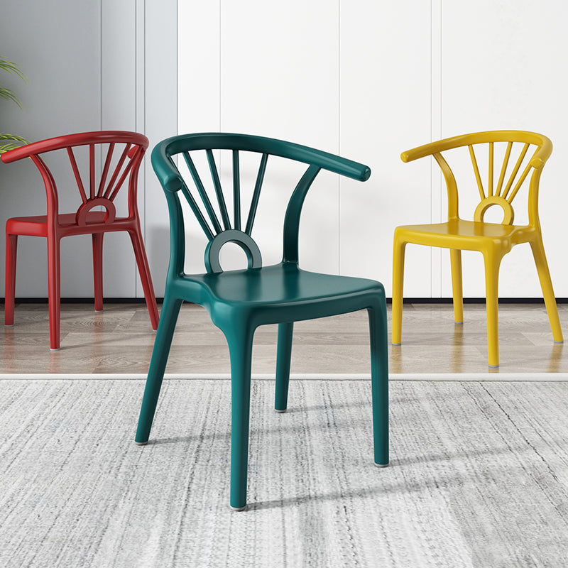 Modern Dining Windsor Back Chairs Plastic Dining Armless Chair for Kitchen Clearhalo ' kitchen&dining_furn' 'Dining Chairs' 'Dining Tables & Seating' 'dining_chair' 'furn' 'furn_dining_chair' 'Furniture' 'furniture_dining_chair' 'Kitchen & Dining Furniture' 'kitchen' 3540011