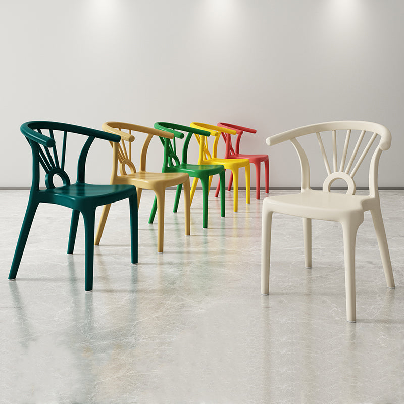 Modern Dining Windsor Back Chairs Plastic Dining Armless Chair for Kitchen Clearhalo ' kitchen&dining_furn' 'Dining Chairs' 'Dining Tables & Seating' 'dining_chair' 'furn' 'furn_dining_chair' 'Furniture' 'furniture_dining_chair' 'Kitchen & Dining Furniture' 'kitchen' 3540013