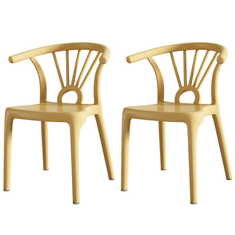 Modern Dining Windsor Back Chairs Plastic Dining Armless Chair for Kitchen Khaki 2 Piece Set Clearhalo ' kitchen&dining_furn' 'Dining Chairs' 'Dining Tables & Seating' 'dining_chair' 'furn' 'furn_dining_chair' 'Furniture' 'furniture_dining_chair' 'Kitchen & Dining Furniture' 'kitchen' 3540015