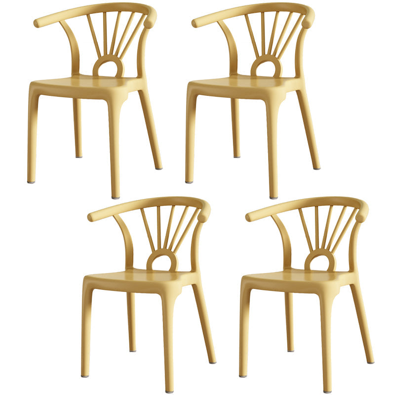 Modern Dining Windsor Back Chairs Plastic Dining Armless Chair for Kitchen Khaki 4 Piece Set Clearhalo ' kitchen&dining_furn' 'Dining Chairs' 'Dining Tables & Seating' 'dining_chair' 'furn' 'furn_dining_chair' 'Furniture' 'furniture_dining_chair' 'Kitchen & Dining Furniture' 'kitchen' 3540017