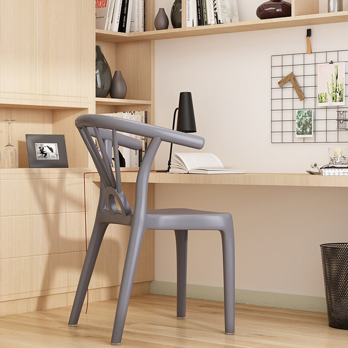 Modern Dining Windsor Back Chairs Plastic Dining Armless Chair for Kitchen Clearhalo ' kitchen&dining_furn' 'Dining Chairs' 'Dining Tables & Seating' 'dining_chair' 'furn' 'furn_dining_chair' 'Furniture' 'furniture_dining_chair' 'Kitchen & Dining Furniture' 'kitchen' 3540023