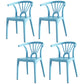 Modern Dining Windsor Back Chairs Plastic Dining Armless Chair for Kitchen Light Blue 4 Piece Set Clearhalo ' kitchen&dining_furn' 'Dining Chairs' 'Dining Tables & Seating' 'dining_chair' 'furn' 'furn_dining_chair' 'Furniture' 'furniture_dining_chair' 'Kitchen & Dining Furniture' 'kitchen' 3540024