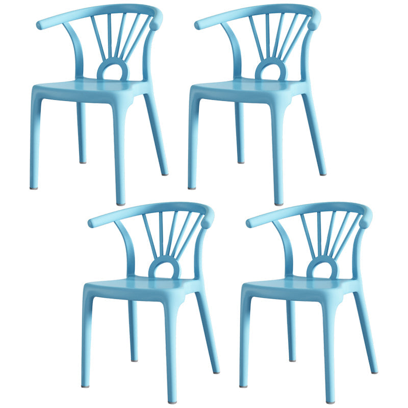 Modern Dining Windsor Back Chairs Plastic Dining Armless Chair for Kitchen Light Blue 4 Piece Set Clearhalo ' kitchen&dining_furn' 'Dining Chairs' 'Dining Tables & Seating' 'dining_chair' 'furn' 'furn_dining_chair' 'Furniture' 'furniture_dining_chair' 'Kitchen & Dining Furniture' 'kitchen' 3540024