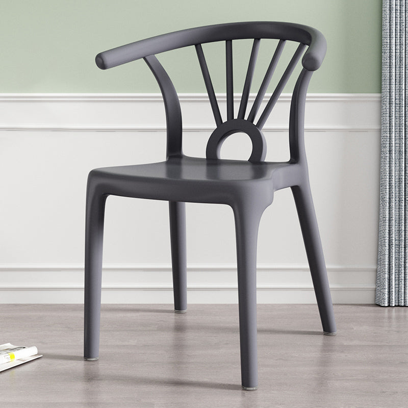 Modern Dining Windsor Back Chairs Plastic Dining Armless Chair for Kitchen Grey 1 Piece Clearhalo ' kitchen&dining_furn' 'Dining Chairs' 'Dining Tables & Seating' 'dining_chair' 'furn' 'furn_dining_chair' 'Furniture' 'furniture_dining_chair' 'Kitchen & Dining Furniture' 'kitchen' 3540025