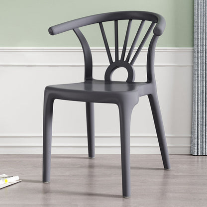 Modern Dining Windsor Back Chairs Plastic Dining Armless Chair for Kitchen Grey 1 Piece Clearhalo ' kitchen&dining_furn' 'Dining Chairs' 'Dining Tables & Seating' 'dining_chair' 'furn' 'furn_dining_chair' 'Furniture' 'furniture_dining_chair' 'Kitchen & Dining Furniture' 'kitchen' 3540025