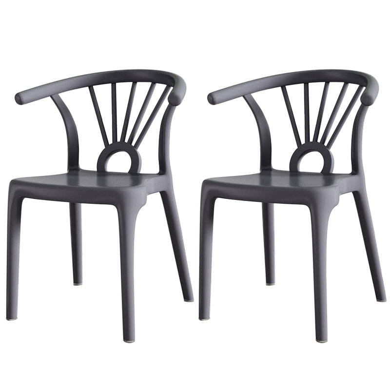 Modern Dining Windsor Back Chairs Plastic Dining Armless Chair for Kitchen Grey 2 Piece Set Clearhalo ' kitchen&dining_furn' 'Dining Chairs' 'Dining Tables & Seating' 'dining_chair' 'furn' 'furn_dining_chair' 'Furniture' 'furniture_dining_chair' 'Kitchen & Dining Furniture' 'kitchen' 3540027