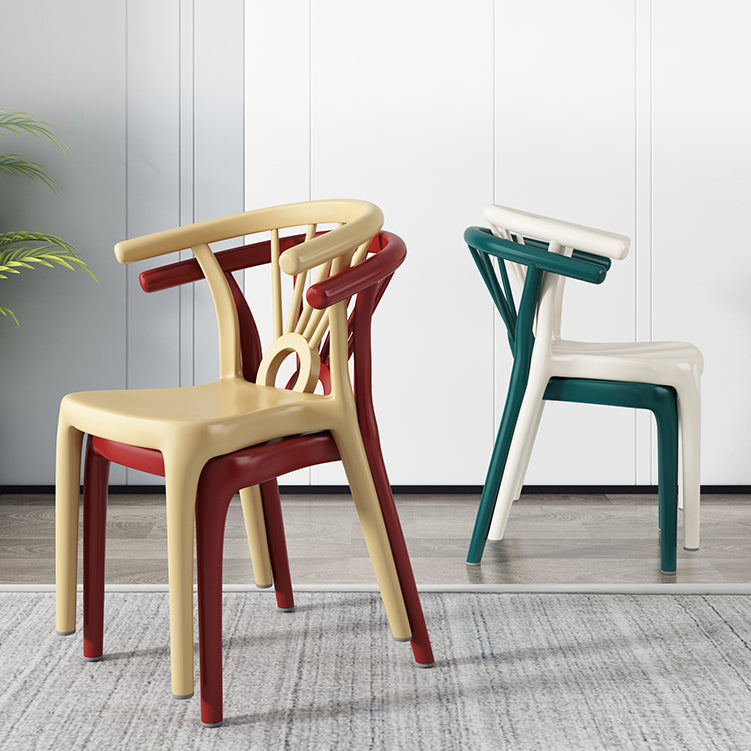 Modern Dining Windsor Back Chairs Plastic Dining Armless Chair for Kitchen Clearhalo ' kitchen&dining_furn' 'Dining Chairs' 'Dining Tables & Seating' 'dining_chair' 'furn' 'furn_dining_chair' 'Furniture' 'furniture_dining_chair' 'Kitchen & Dining Furniture' 'kitchen' 3540028