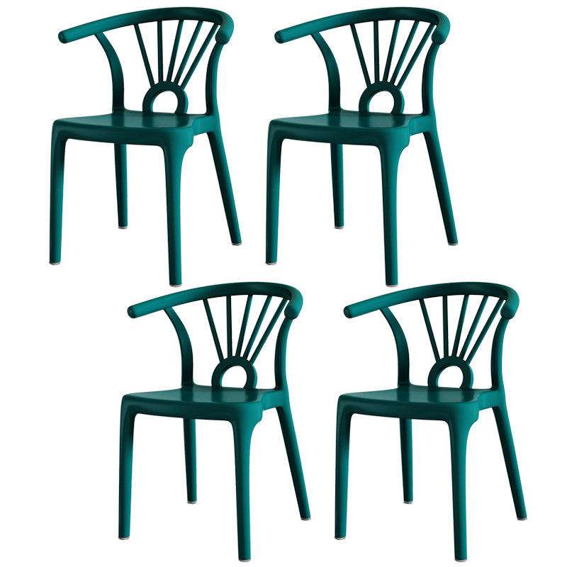 Modern Dining Windsor Back Chairs Plastic Dining Armless Chair for Kitchen Blue 4 Piece Set Clearhalo ' kitchen&dining_furn' 'Dining Chairs' 'Dining Tables & Seating' 'dining_chair' 'furn' 'furn_dining_chair' 'Furniture' 'furniture_dining_chair' 'Kitchen & Dining Furniture' 'kitchen' 3540033