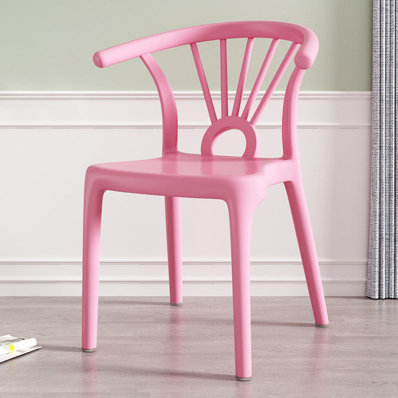 Modern Dining Windsor Back Chairs Plastic Dining Armless Chair for Kitchen Light Pink 1 Piece Clearhalo ' kitchen&dining_furn' 'Dining Chairs' 'Dining Tables & Seating' 'dining_chair' 'furn' 'furn_dining_chair' 'Furniture' 'furniture_dining_chair' 'Kitchen & Dining Furniture' 'kitchen' 3540037