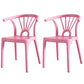 Modern Dining Windsor Back Chairs Plastic Dining Armless Chair for Kitchen Light Pink 2 Piece Set Clearhalo ' kitchen&dining_furn' 'Dining Chairs' 'Dining Tables & Seating' 'dining_chair' 'furn' 'furn_dining_chair' 'Furniture' 'furniture_dining_chair' 'Kitchen & Dining Furniture' 'kitchen' 3540038