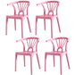 Modern Dining Windsor Back Chairs Plastic Dining Armless Chair for Kitchen Light Pink 4 Piece Set Clearhalo ' kitchen&dining_furn' 'Dining Chairs' 'Dining Tables & Seating' 'dining_chair' 'furn' 'furn_dining_chair' 'Furniture' 'furniture_dining_chair' 'Kitchen & Dining Furniture' 'kitchen' 3540039