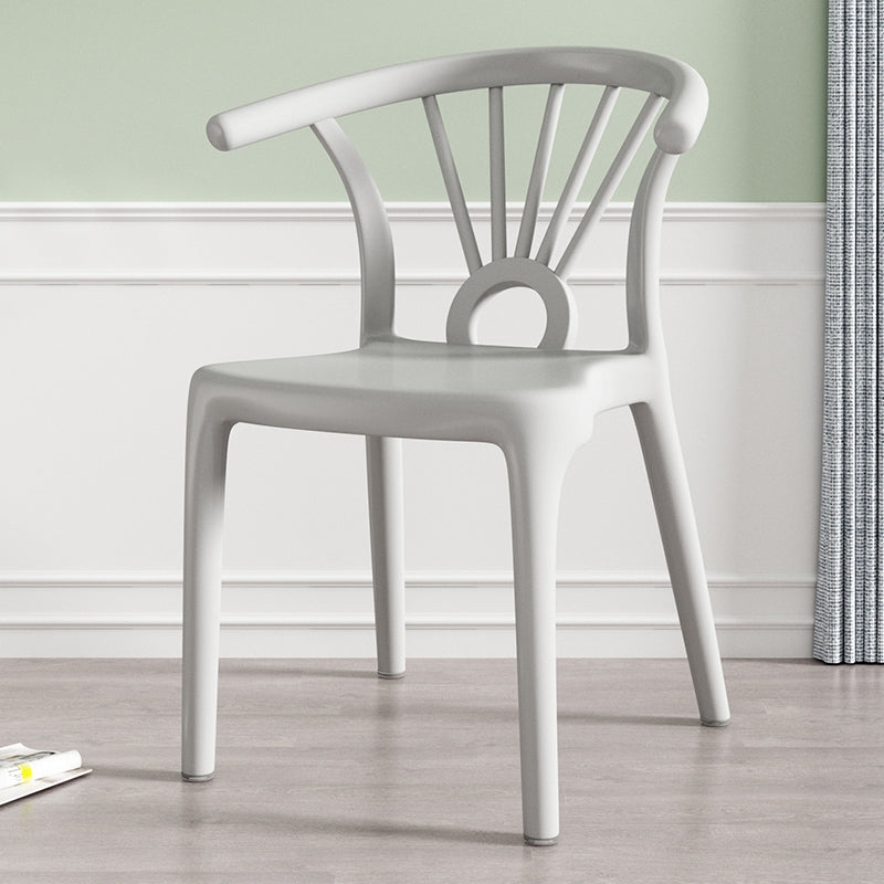 Modern Dining Windsor Back Chairs Plastic Dining Armless Chair for Kitchen Light Gray 1 Piece Clearhalo ' kitchen&dining_furn' 'Dining Chairs' 'Dining Tables & Seating' 'dining_chair' 'furn' 'furn_dining_chair' 'Furniture' 'furniture_dining_chair' 'Kitchen & Dining Furniture' 'kitchen' 3540040