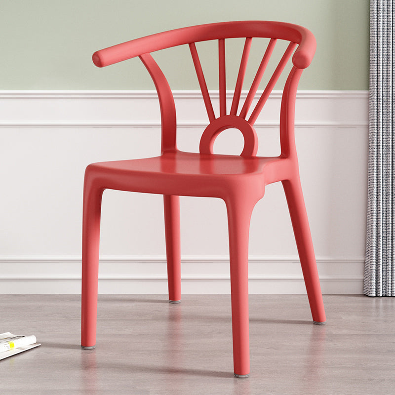 Modern Dining Windsor Back Chairs Plastic Dining Armless Chair for Kitchen Red 1 Piece Clearhalo ' kitchen&dining_furn' 'Dining Chairs' 'Dining Tables & Seating' 'dining_chair' 'furn' 'furn_dining_chair' 'Furniture' 'furniture_dining_chair' 'Kitchen & Dining Furniture' 'kitchen' 3540043