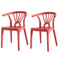 Modern Dining Windsor Back Chairs Plastic Dining Armless Chair for Kitchen Red 2 Piece Set Clearhalo ' kitchen&dining_furn' 'Dining Chairs' 'Dining Tables & Seating' 'dining_chair' 'furn' 'furn_dining_chair' 'Furniture' 'furniture_dining_chair' 'Kitchen & Dining Furniture' 'kitchen' 3540044