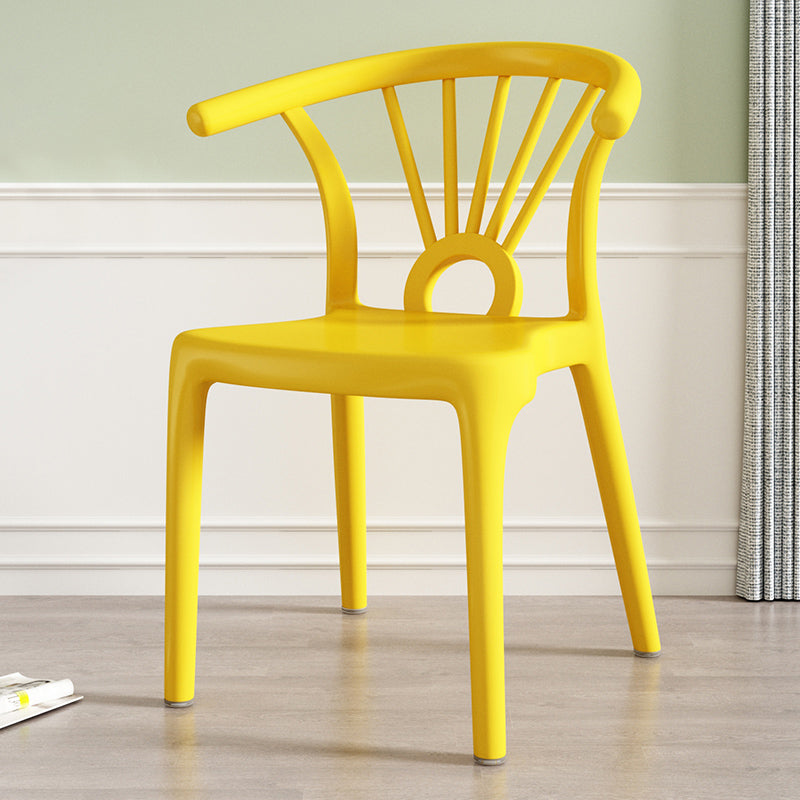 Modern Dining Windsor Back Chairs Plastic Dining Armless Chair for Kitchen Yellow 1 Piece Clearhalo ' kitchen&dining_furn' 'Dining Chairs' 'Dining Tables & Seating' 'dining_chair' 'furn' 'furn_dining_chair' 'Furniture' 'furniture_dining_chair' 'Kitchen & Dining Furniture' 'kitchen' 3540046