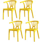 Modern Dining Windsor Back Chairs Plastic Dining Armless Chair for Kitchen Yellow 4 Piece Set Clearhalo ' kitchen&dining_furn' 'Dining Chairs' 'Dining Tables & Seating' 'dining_chair' 'furn' 'furn_dining_chair' 'Furniture' 'furniture_dining_chair' 'Kitchen & Dining Furniture' 'kitchen' 3540048