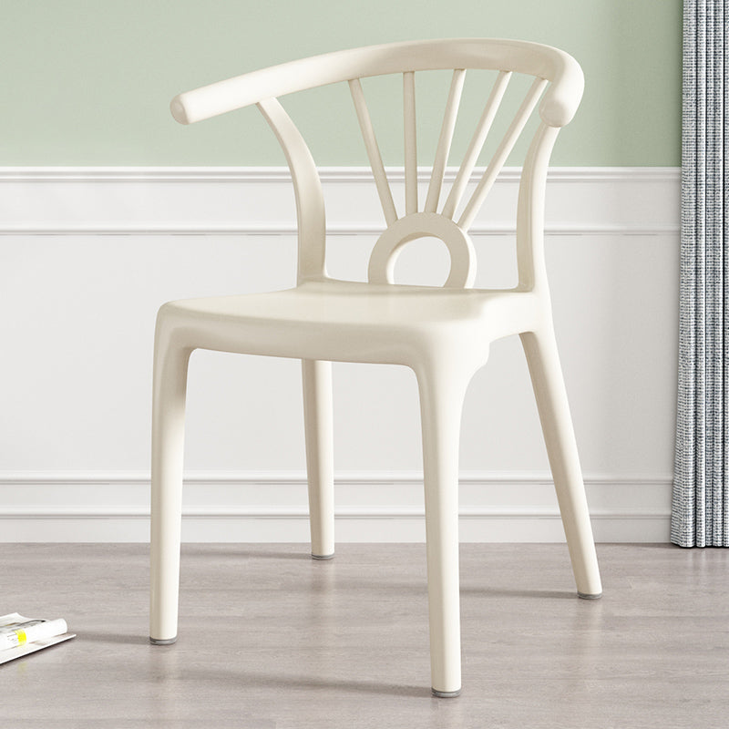 Modern Dining Windsor Back Chairs Plastic Dining Armless Chair for Kitchen White 1 Piece Clearhalo ' kitchen&dining_furn' 'Dining Chairs' 'Dining Tables & Seating' 'dining_chair' 'furn' 'furn_dining_chair' 'Furniture' 'furniture_dining_chair' 'Kitchen & Dining Furniture' 'kitchen' 3540049